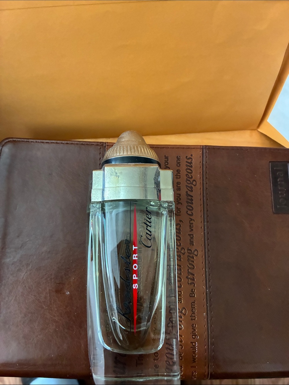 Cartier Sport Clear Bottle with Red Accent and Silver Cap